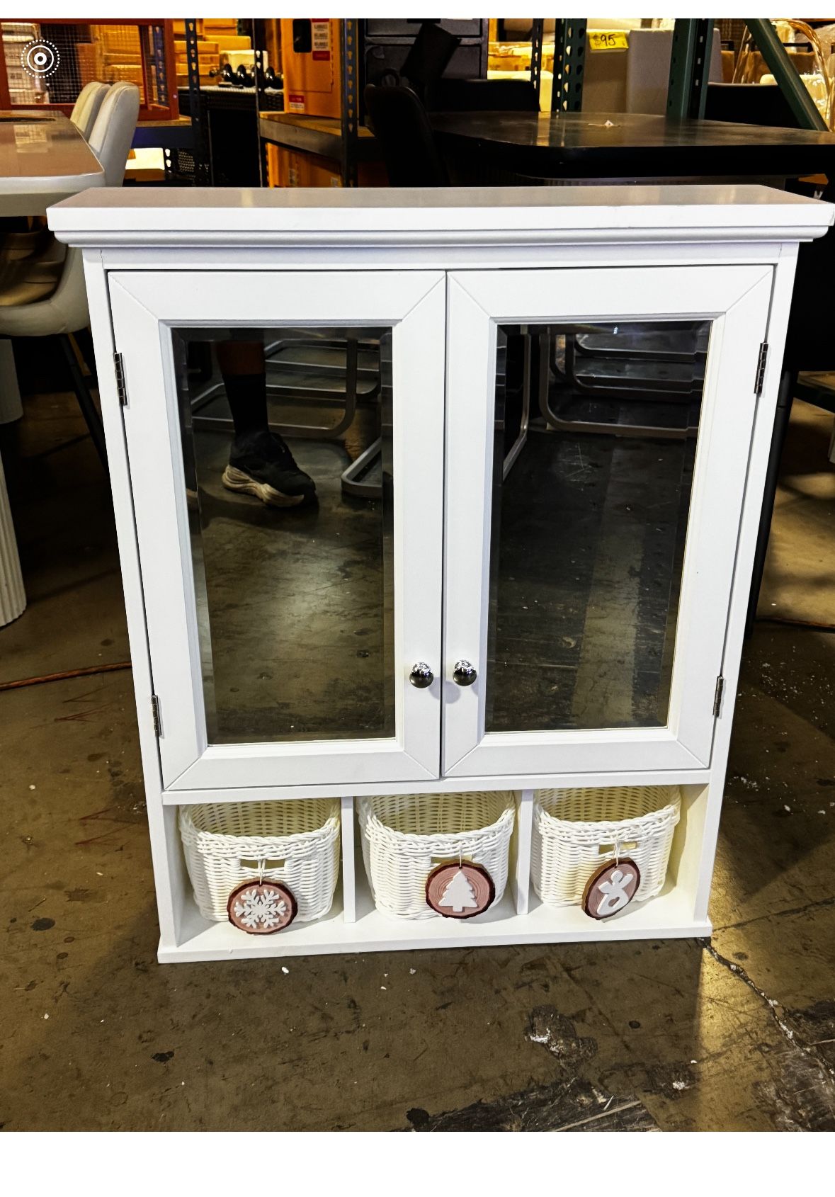 New 24.75” X 30.25” White wall mount medicine cabinet with 3 shelves