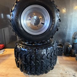 4x110 Rear Wheels Set W/DWT & GBC Dirt Tires In Great Condition! 