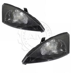 2003-04 Ford Focus Driver & Passenger Side 2 Piece Headlight Set AM Autoparts AM-(contact info removed)1