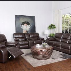 RECLINING LEATHER G SOFA AND LOVESEATS! $999’ DELIVERY TODAY! ZERO DOWN! NO CRRDIT NEEDED