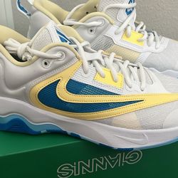 Nike Giannis Immortality 3 White Yellow Blue | Men’s Size 10.5 |Basketball Shoes