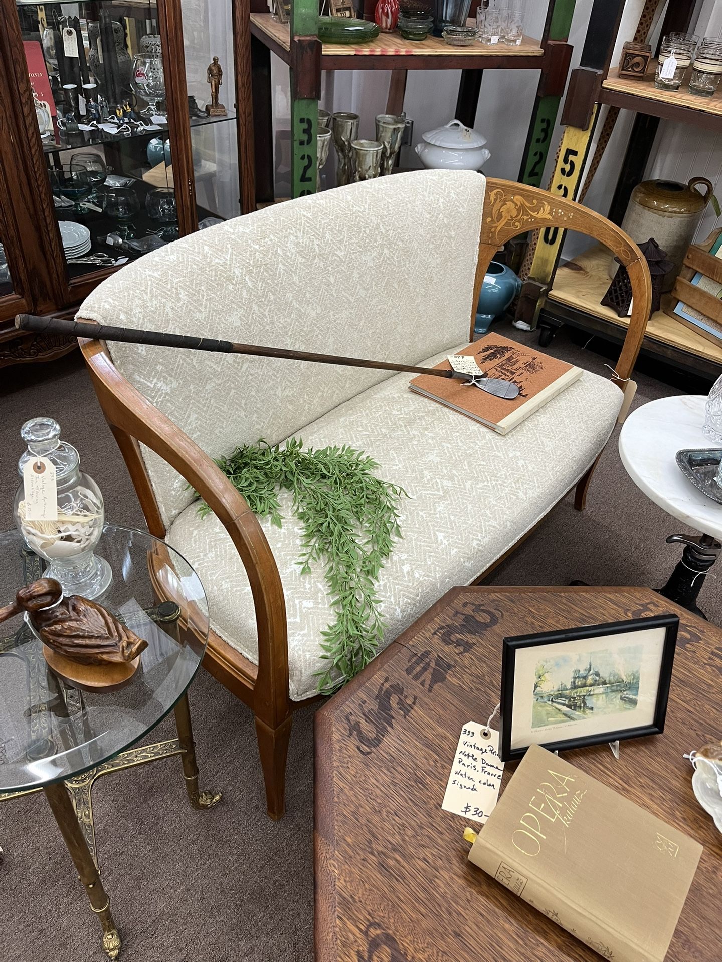 Antique Settee w/ Inlaid Work