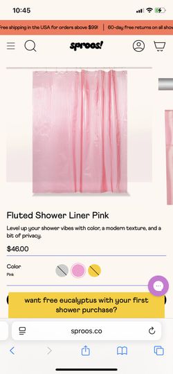 Brand New Pink Shower Liner Curtain