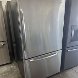 Garage fridge stainless Amana Bottom Freezer Full Size can deliver