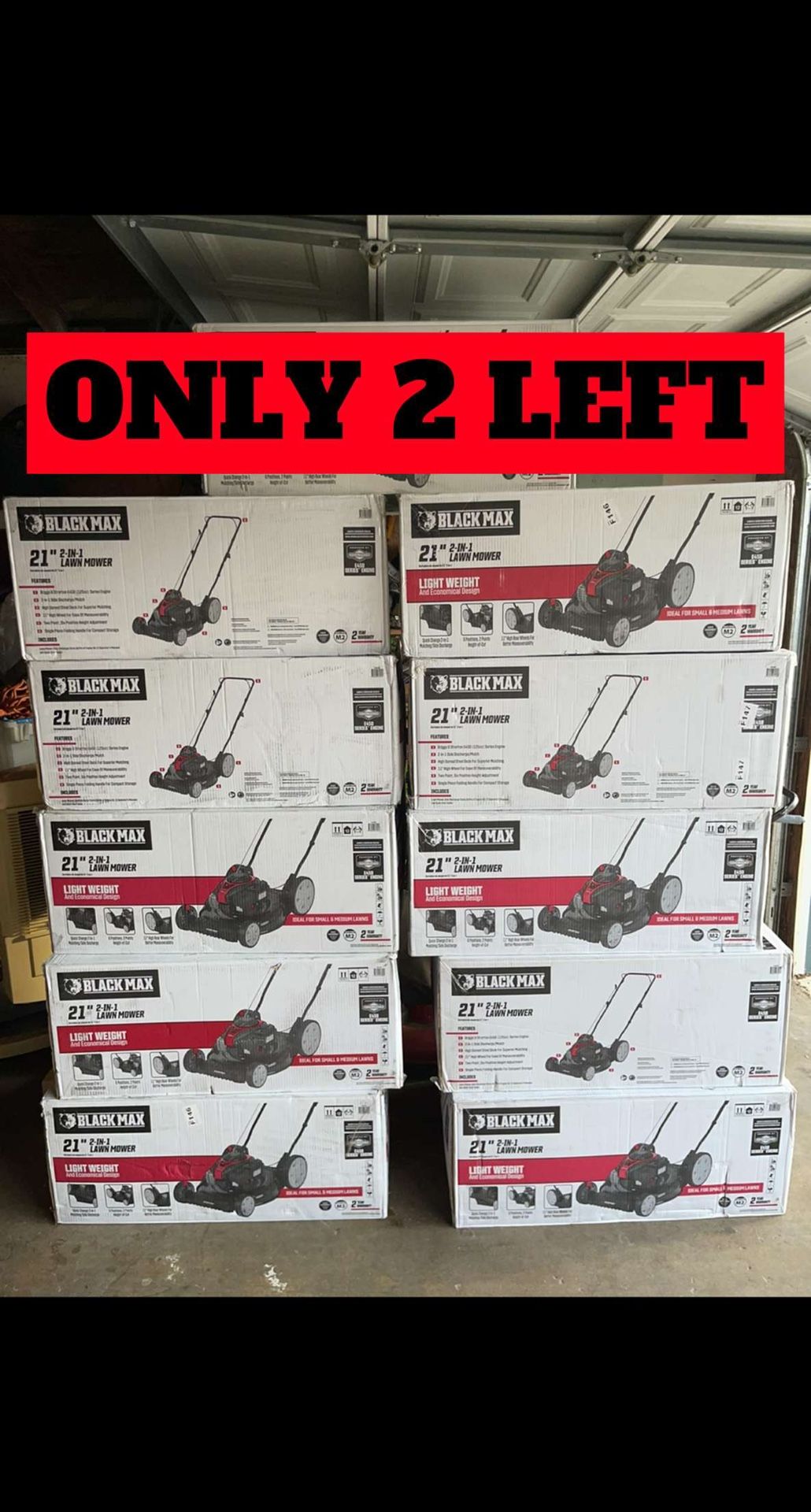 Black Max 21-Inch 125cc Gas Push Mower with Briggs & Stratton Engine