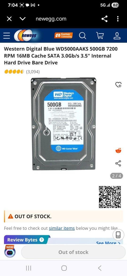 Hard Drives : Western Digital, Samsung Seagate,