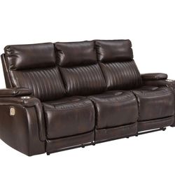 Team Time Chocolate Power Reclining Sofa

