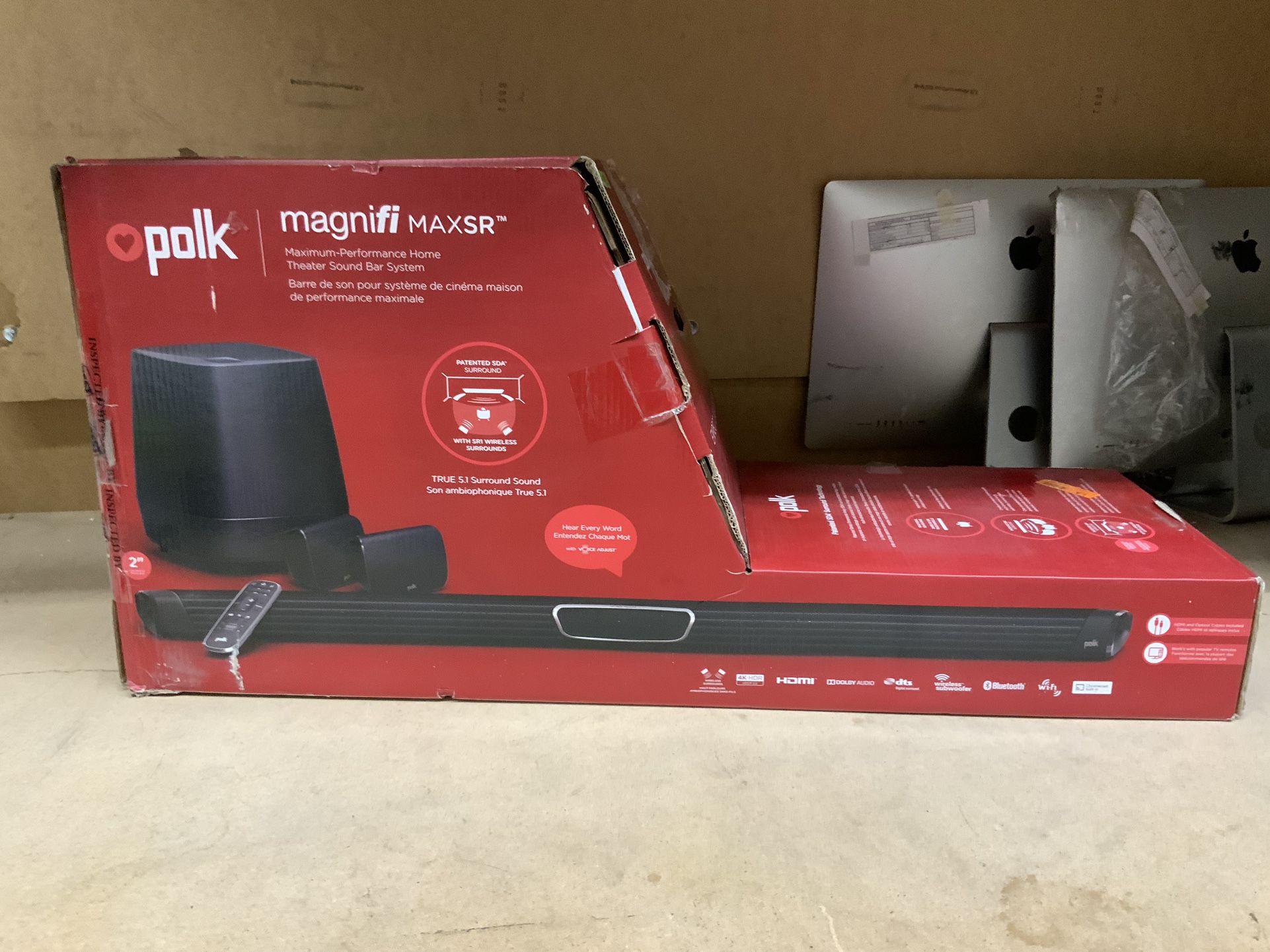 Polk Audio - 5.1-Channel MagniFi Max SR Soundbar with Wireless Subwoofer & Surround Speakers (Pair) - Black #492