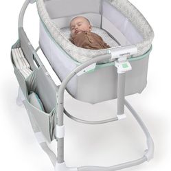 Ingenuity Dream & Grow Bedside Baby Bassinet 2-Mode Crib 0-12 Months, Adjustable Height - Tesse