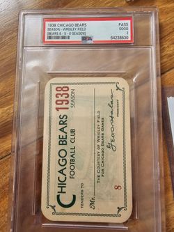 Chicago Bears 1938 Seaaon Pass PSA 2 POP 1