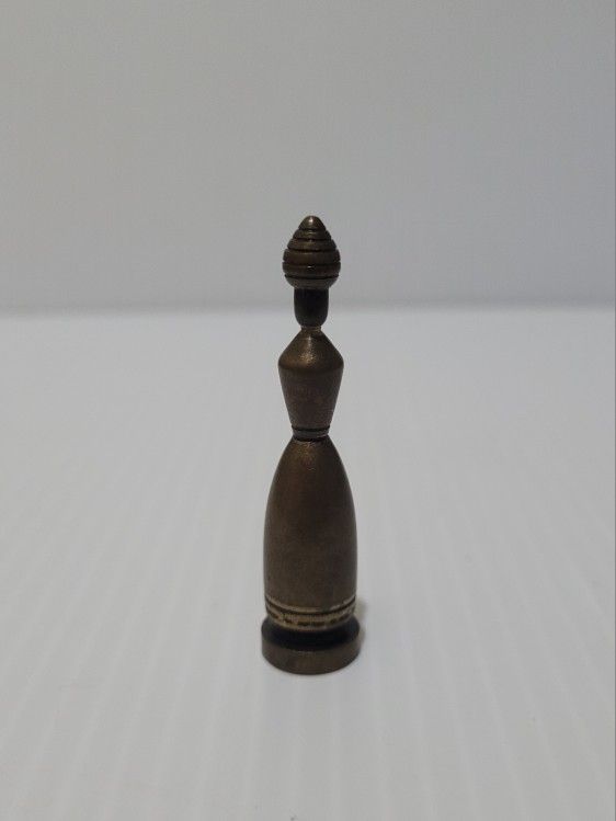 Vintage Bishop Piece Brass Chess Set Mid 20th Century Hans Teppich, Israel- Gold