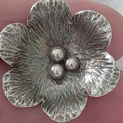 Vtg.Rare Native Sterling " DESERT POPPY FLOWER" RING- SZ8.50