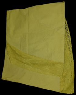 Bright Yellow Round Lace trimmed Tablecloth