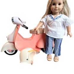 American Girl Doll SCOOTER + Helmet Our Generation Ride in Style Vehicle  Motorcycle Motor Bike Pink for Sale in Tualatin, OR - OfferUp