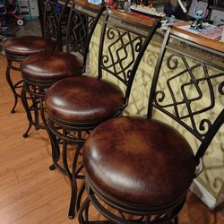 4 Bar Stools Chairs Barstools 29"