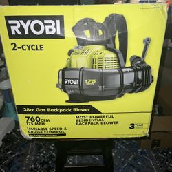 Brand New Ryobi 2 Cycle 38cc  Gas Backpack blower