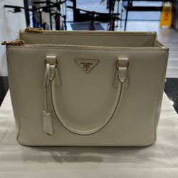 Prada White Galleria Saffiano Leather Tote Bag