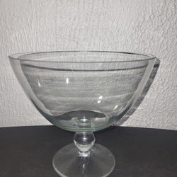 9 In Diameter Clear Glass Pedestal Bowl