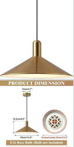 Gold Metal Cone Pendant Light