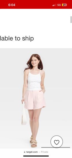 Light Pink Stretch Elastizado High Rise Shorts Size 10