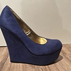 Blue Wedges, Women’s Size 7.5