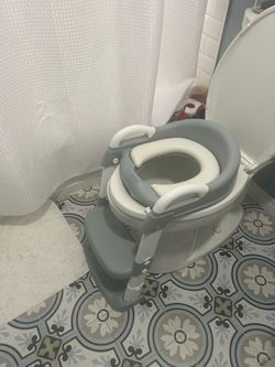 Potty training seat with stepstool ladder