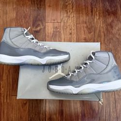 Size 9.5. Cool Grey 11s