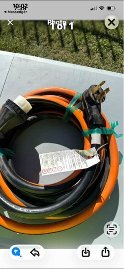 New 10ft Heavy Duty Locking Plug LocCoiled Electric Cord With Multi Pin And Locking Plug End