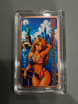 1 oz .999 Fine Copper USA Patriotic Art Round – Adult Collectible