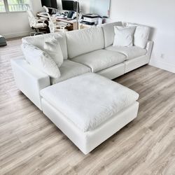 New White Sectional Cloud Couch Sofa