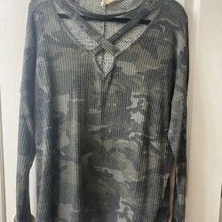 Simply Obsessed long sleeve Camo Print Shirt 