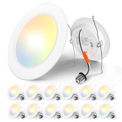12pc 5CCT Recessed Lighting 5/6 Inch Flat LED Can Lights NEW