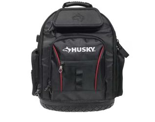 HUSKY 16” PRO TOOL BACKPACK HEAVY DUTY RUBBER BOTTOM STORAGE BAG 36 POCKETS