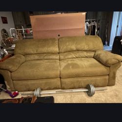 Green Faux Suede Couch