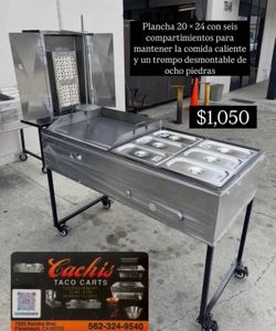 Nuevo carro para la comida caliente con quemador i mangera/ new gas propane steamers