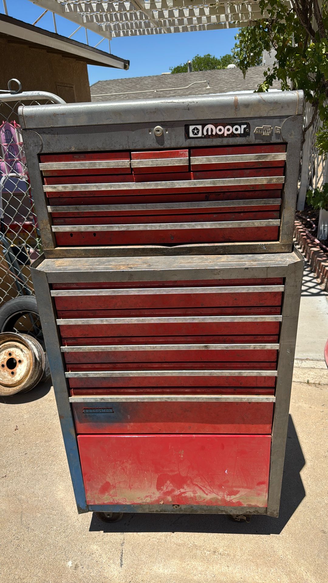 Vintage Craftsman Tools Boxes With Wheels. 