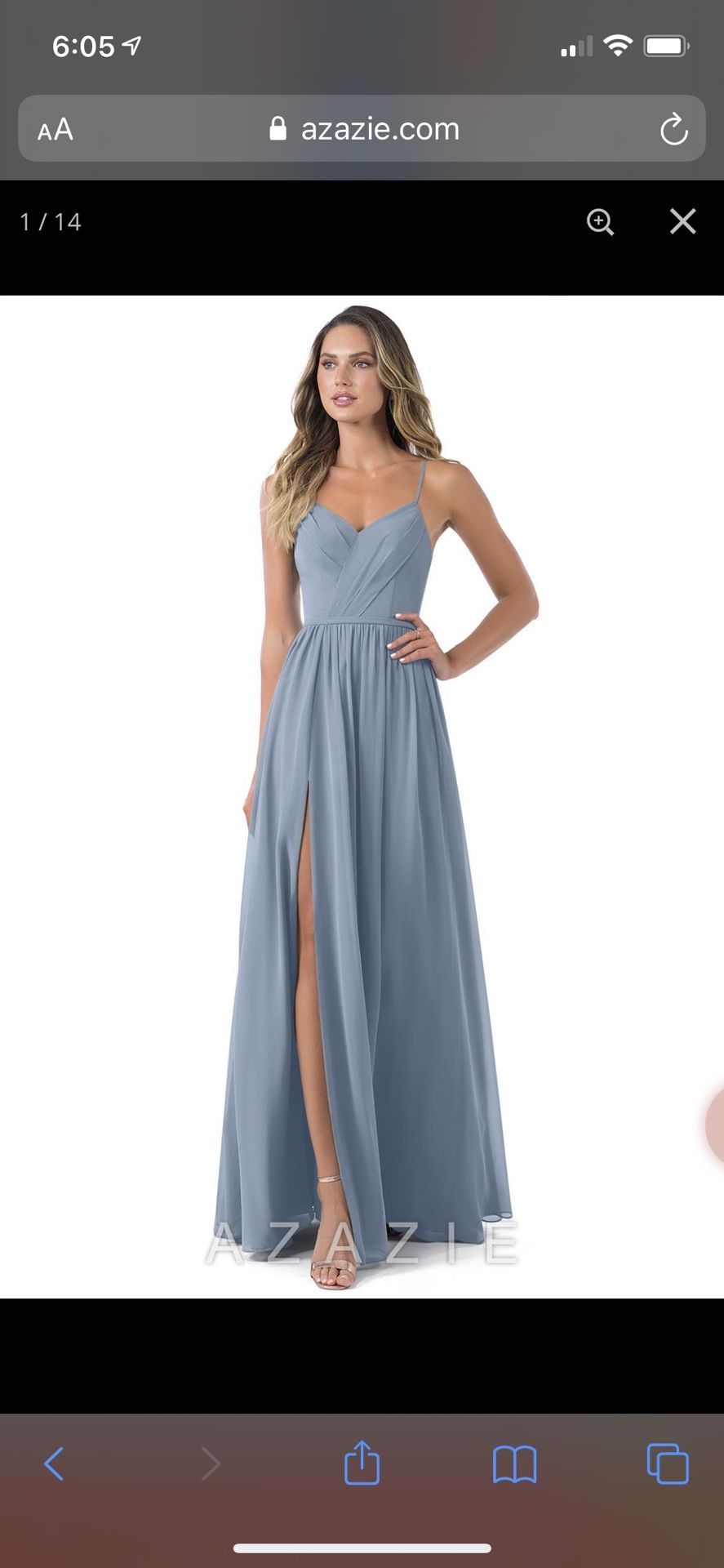 Azazie cora dusty blue Bridesmaid Dress