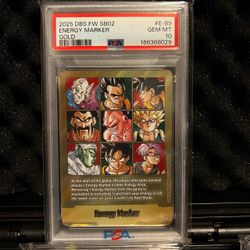 2025 DBS FW SB02 Fusion World Gold #E-89 Energy Marker PSA 10 GEM MINT