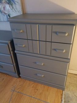 Grey ranch style dresser