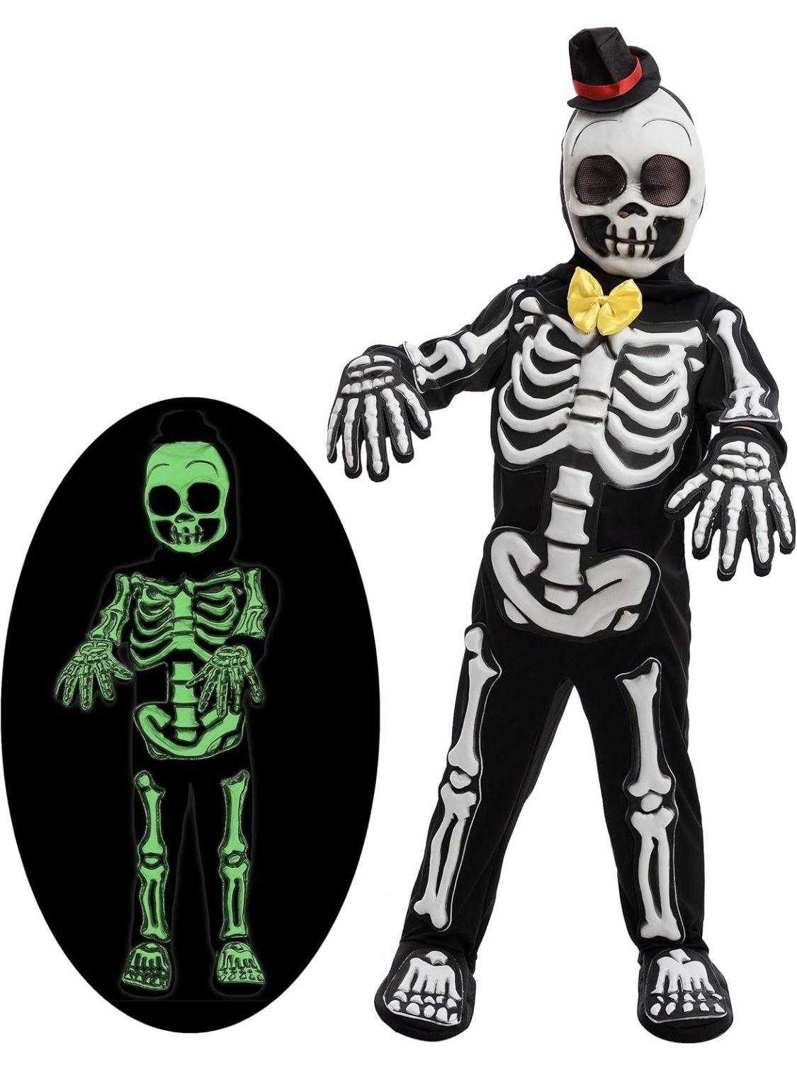 Glow in the Dark Skeleton Costume, Small (5-7yr)