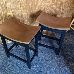 Saddle Seat Counter Barstools (Pair)