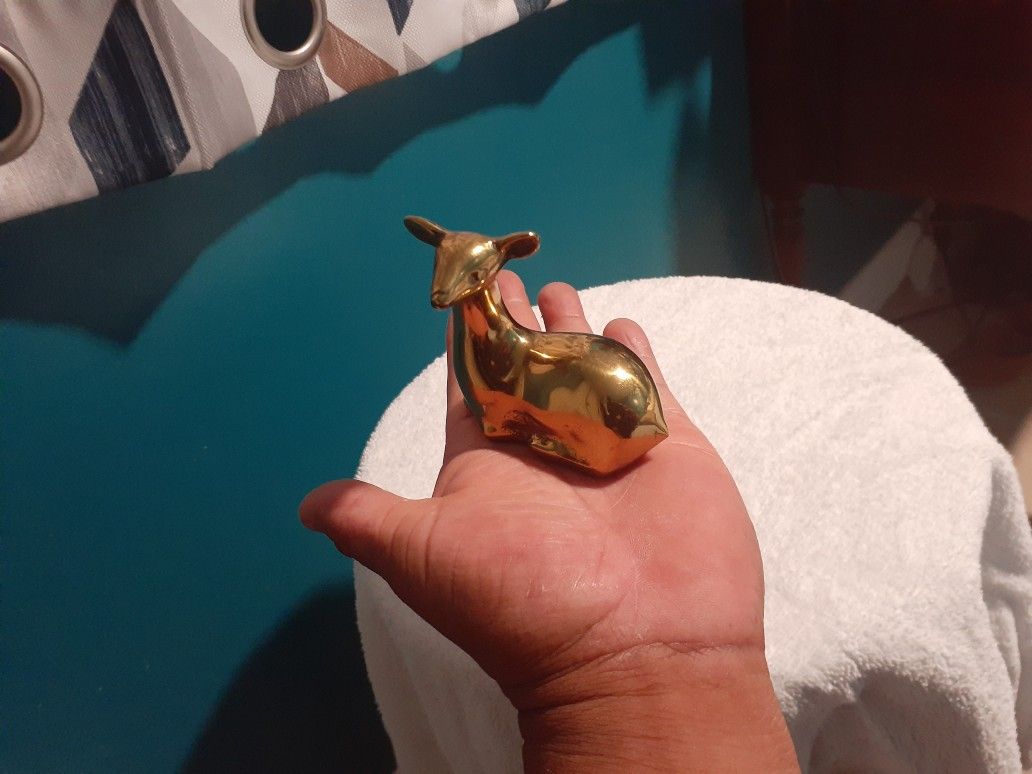 Dear brass decoration very heavy GOLD COLOR