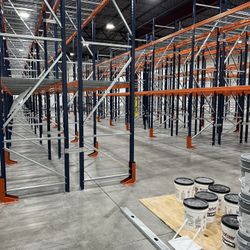 42”x16’ Uprights Made In USA Teardrop Pallet Racks Delivery Install 