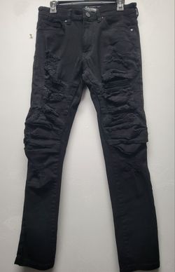 Black Skinny Distressed Jeans Men Size 32/32