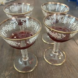 Vintage Martini Glasses Four 