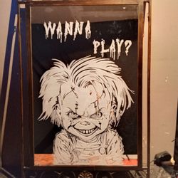 Hand Engraved Chucky Mirror