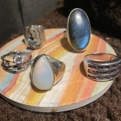 Sterling Silver And Gem Rings