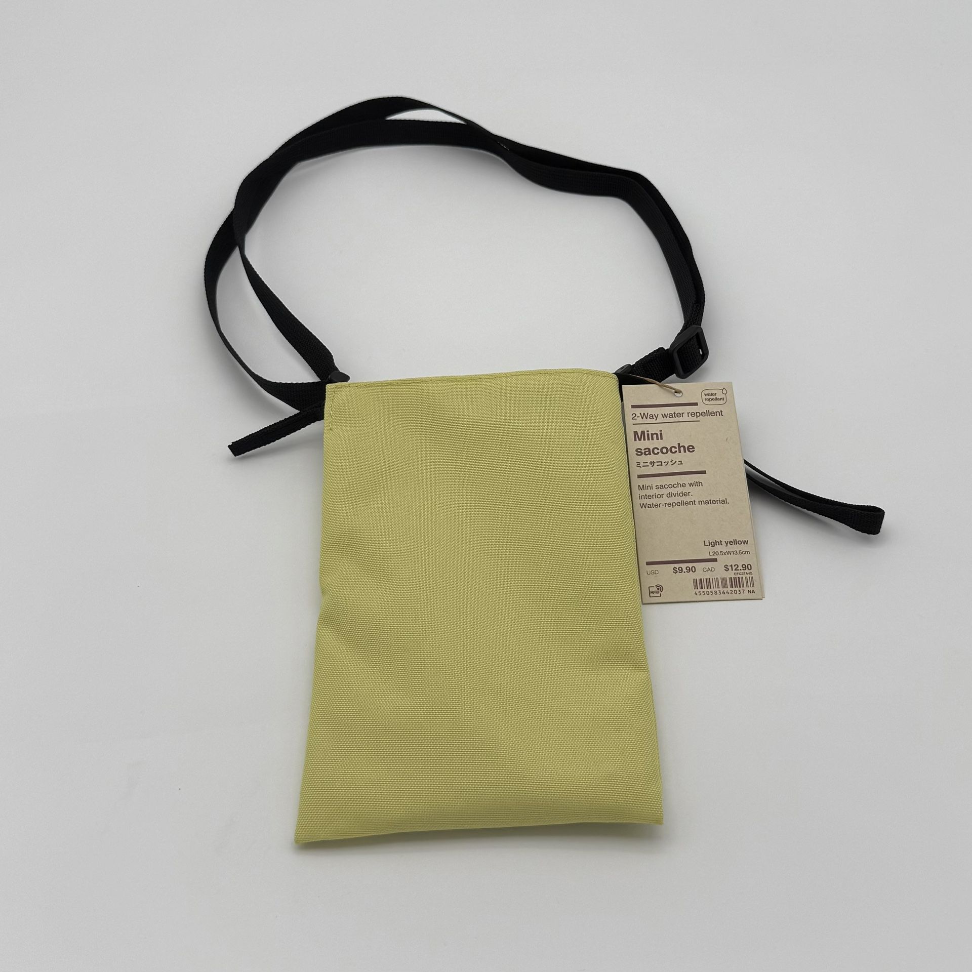 MUJI 2 Way Water Repellent Mini Crossbody Bag Light Yellow