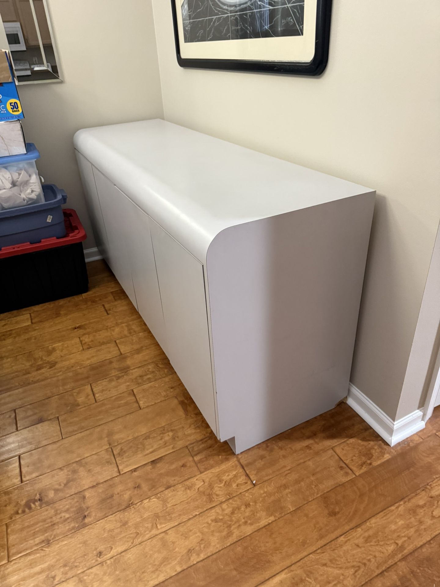 contemporary Long light gray Sideboard with lots of storage space