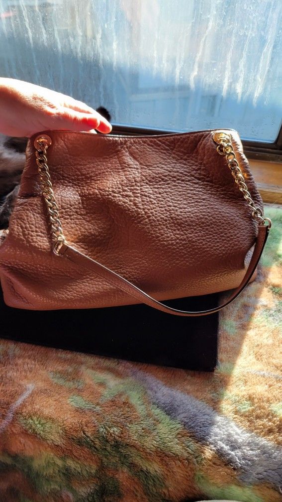 Light Brown Soft Pebbled Leather Michael Kors Purse